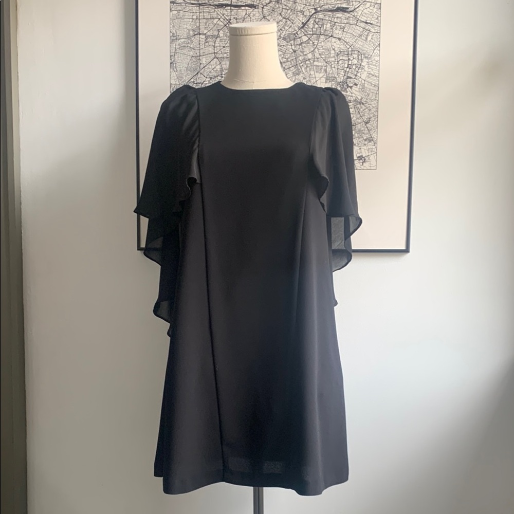 Black Ruffle Sleeve Dress